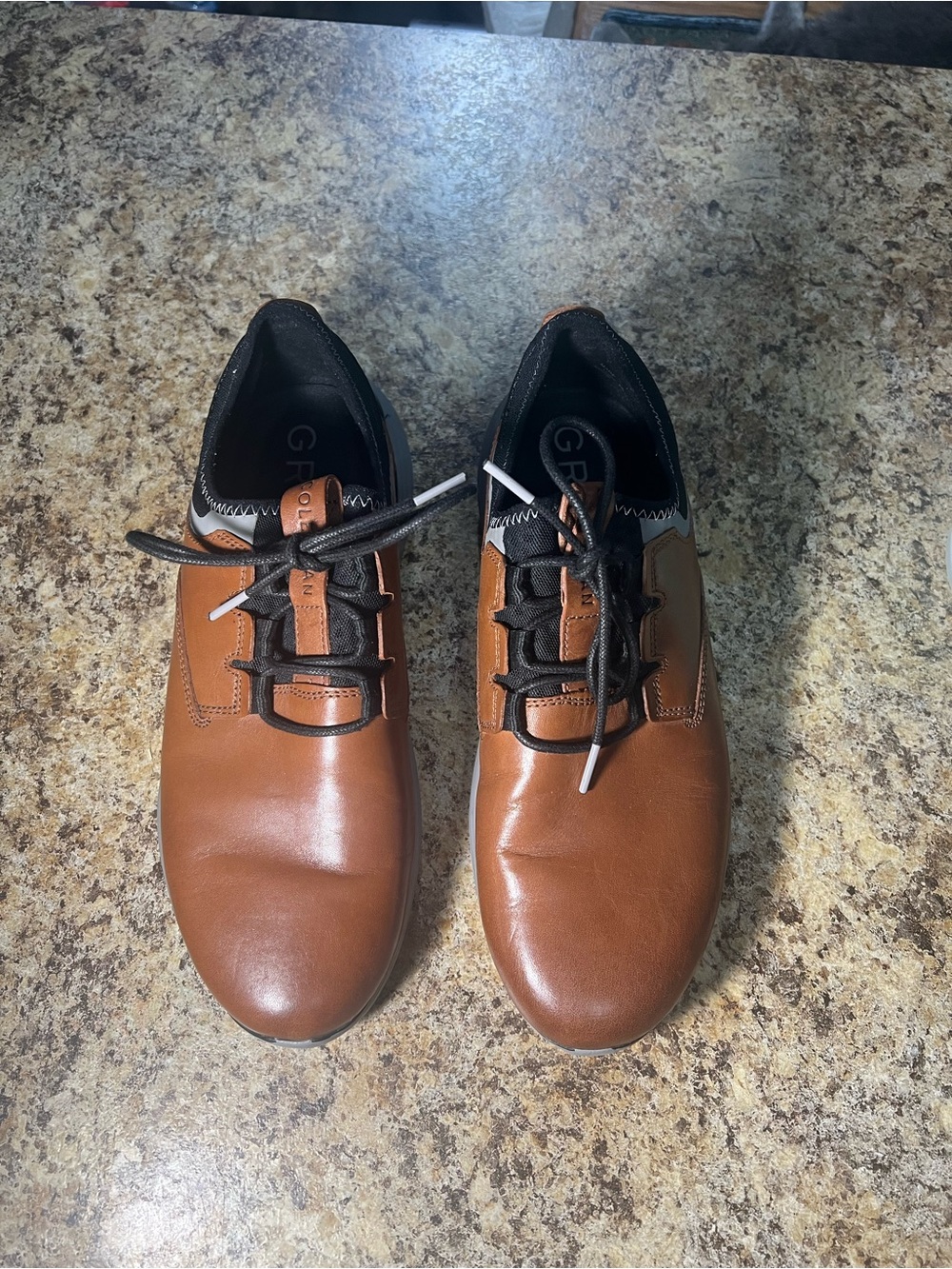Cole Haan Grandsports Men's Brown Leather Casual Lace-Up Shoes